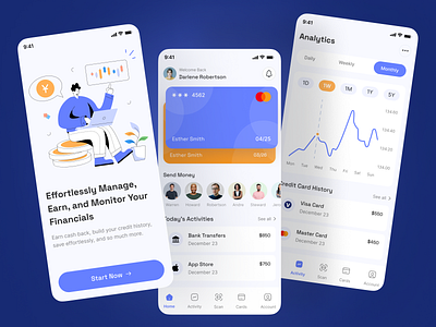 Personal Finance Mobile App application banking app card e wallet finance graph finance management app finance manager fintech fintech startup mobile app money money transfer app problem solving savings transaction transfer ui design uiux ux design wallet app