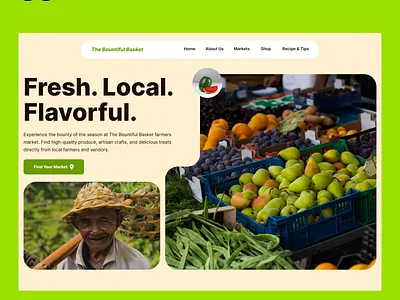 The Bountiful Basket daily design figma fruits graphic design hero local market section ui ux vegetables webdesigner website website design