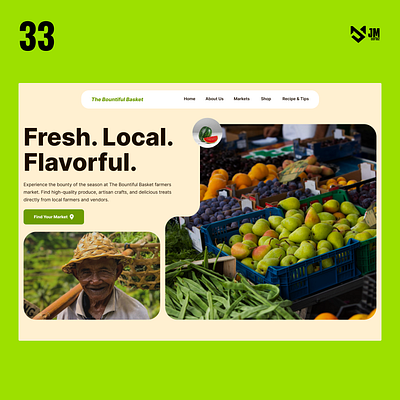 The Bountiful Basket daily design figma fruits graphic design hero local market section ui ux vegetables webdesigner website website design
