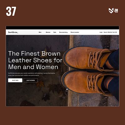 Swift Stride daily design figma graphic design hero leather section shoe store ui ux webdesigner website website design