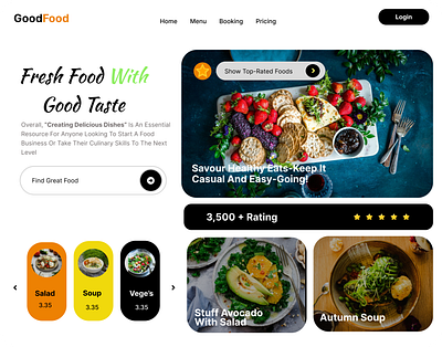 Food landing page design branding design figma illustration ui user experience user interface ux visual identity