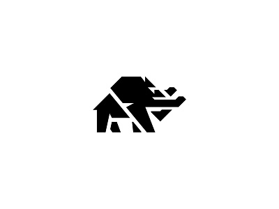 Big Black Elephant Logo animal logo brand branding design elephant elephant logo identity logo logo design logo for sale logoground scalebrading