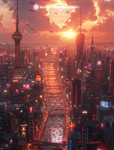 [Neon Metropolis] 🌇🏙️ art design graphic design illustration