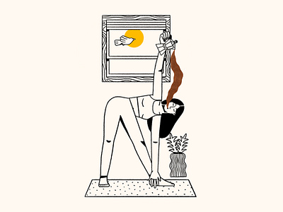 Morning stretching routine 🌞 2danimation animation black and white branding coffee design drawing flat illustrated illustration illustrator minimal morning motion graphics people plants procreate yoga