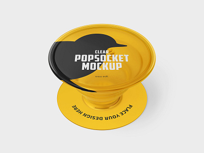 Clear PopSocket Mockup Set accessories advertising badge branding button case clear device grip holder logo mobile mockup mockups phone popsocket round