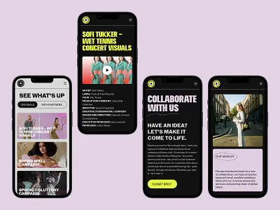 Website for a Production Studio branding ecommerce film studio homepage landing page mobile version portfolio ui ux website design