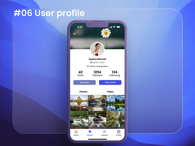 Daily UI Day #06- User Profile app apple design daily ui design graphic design illustration ios design product design social media ui user profile ux