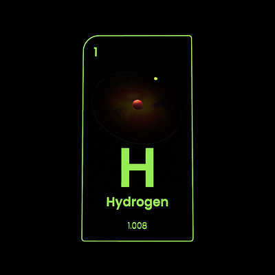 Hydrogen Card 3d atom chemistry electron element hydrogen interactive neutron periodic proton table