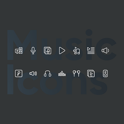 Music Icons designasset icon icons iconset music ui uidesign