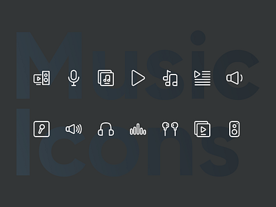 Music Icons designasset icon icons iconset music ui uidesign