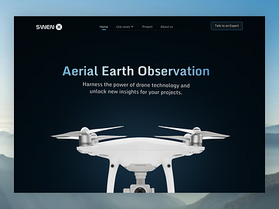 SWEN - Hero Section drone hero section landinf product design ui ux