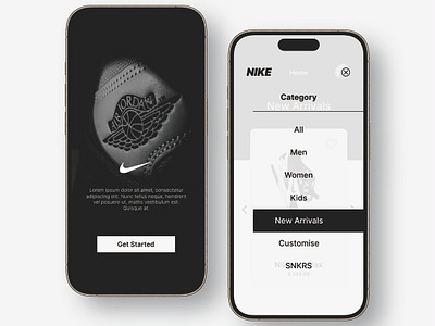 Mobile App - Nike Shoes Store UI Design app branding design app design ui graphic design graphixku mobile app mobile ui ui uiux uiux design