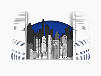 city city cut design flat graphic design illustration minimal paper ui ux vector