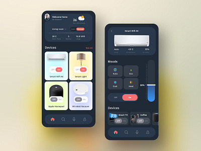Smart Home App Design app design clean ui connected living home automation home control home management home security internet of things iot iot app mobile app modern living smart home smart home mobile smart house ui user experience user interface