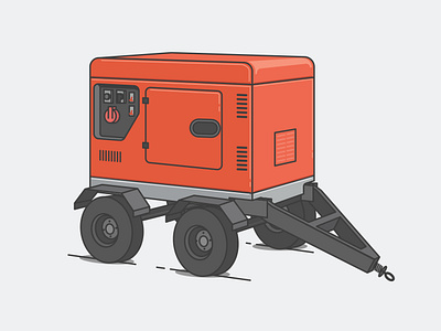 Mobile Generator vector Illustration diesel generator genset graphic design line logo mobile generator outline trailer vector