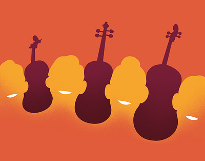 Dutch Youth String Orchestra children classic concert design faces gradients graphic illustration minimal music orange orchestra poster smiles texture typography violin yellow youth
