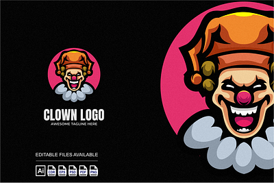 Clown Head Illustration Mascot Logo 3d branding clown colorful design graphic design illustration logo