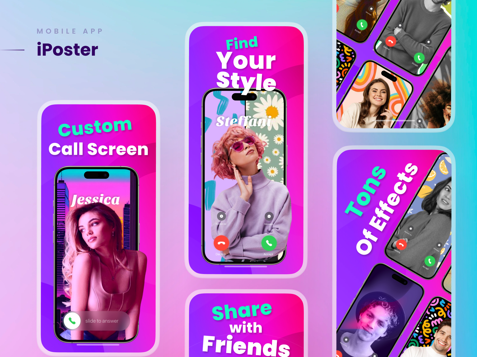 iPoster App Store Screenshots android app appstore design figma googleplay illustration illustrations illustrator ios mobile mobileapp mobileui screenshot store ui uidesign