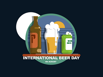 International beer day beer bottle bottle beer can beer drink illustration international beer day poster vector vector art