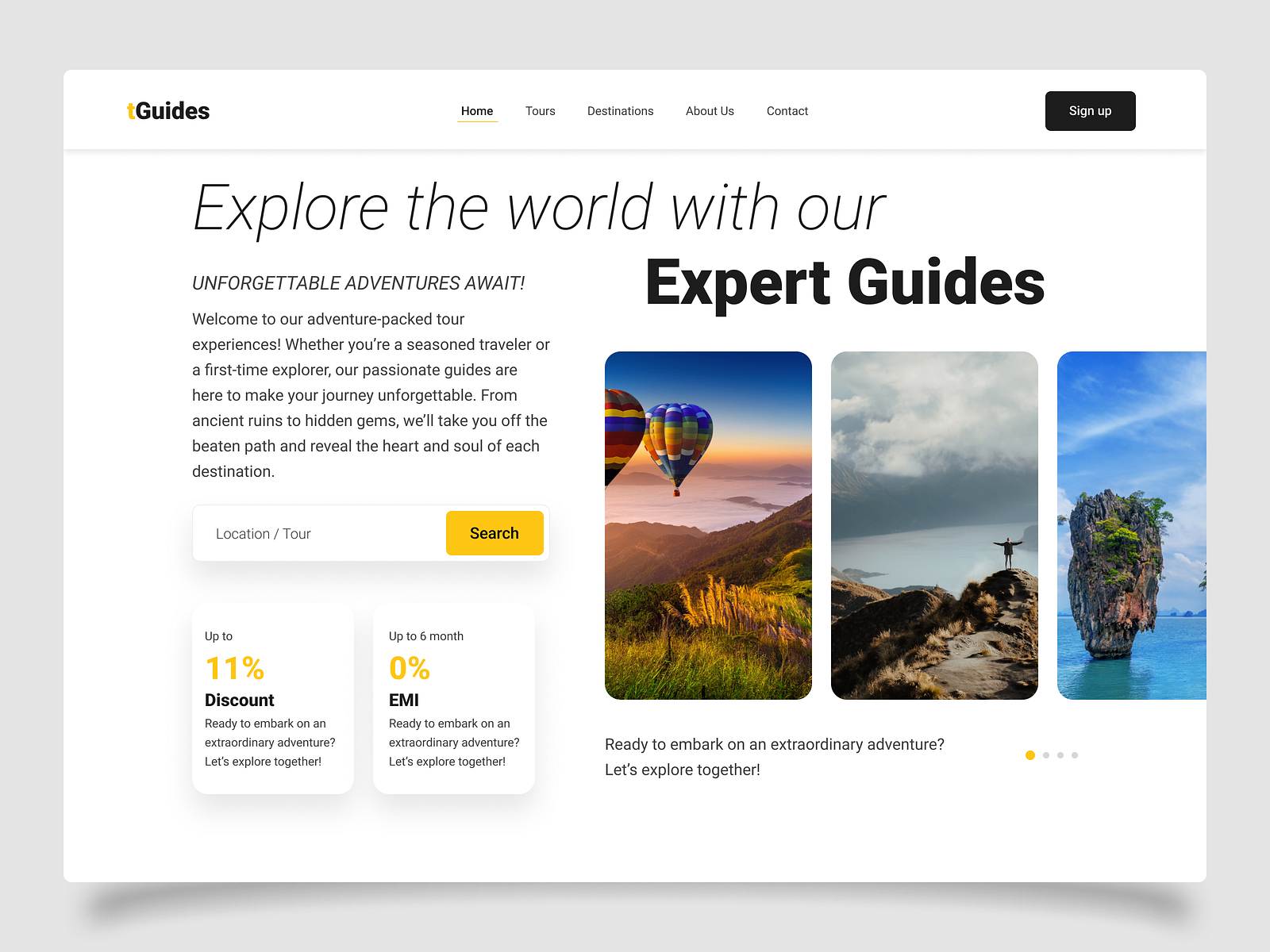 Tour Guide Website Design by Samiul Eunus on Dribbble