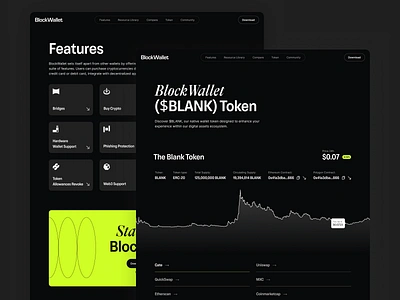 BlockWallet | Token Page 3d analytics dashboard animation blockchain website bold typography branding cryptocurrency crypto cryptocurrency website design design features design graphic design illustration infographic design logo minimal clean design product design token design ui ui ux user experience