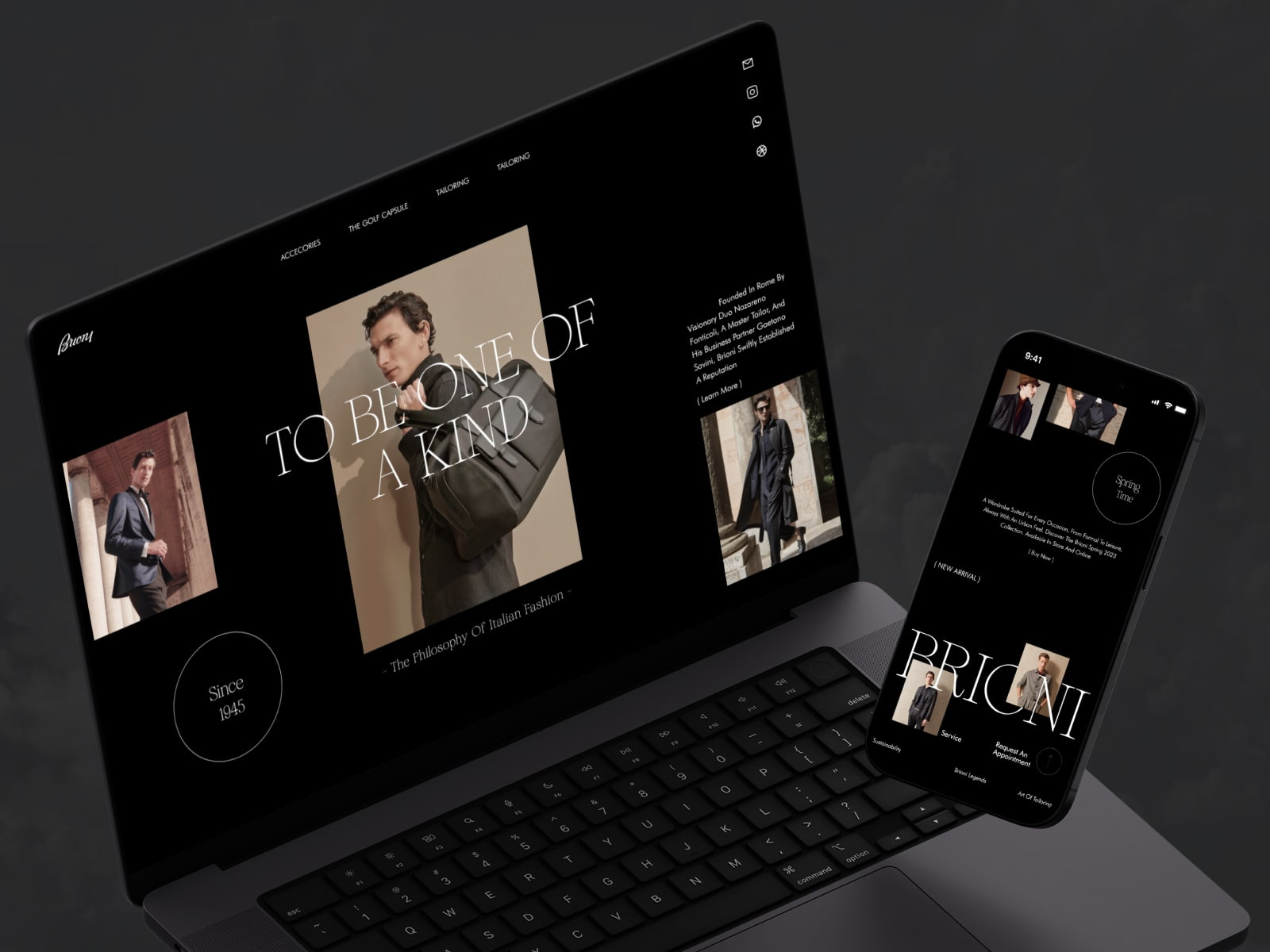 Brioni - Luxury Fashion Website Design branding case study clean clothing company profile fashion landing page luxury minimalist minimalist website modern responsive website ui ui design ux web design web designer website website designer website layout