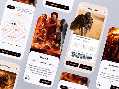 Cinema Ticket App app application cinema ticket ui uiux ux