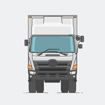 Truck Container vector Illustration container fridge front illustration line logistic trailer truck vector vehicle view