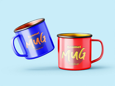 Free Enamel Mug Mockup PSD cup cup mockup free mockup freebies mockup mockup design mockup psd mug mug mockup product design psd mockup