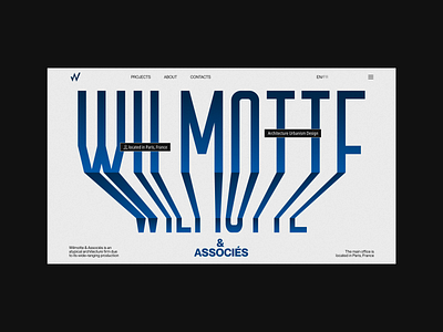 Wilmotte. Corporate site redesign animation design site ui uprock web