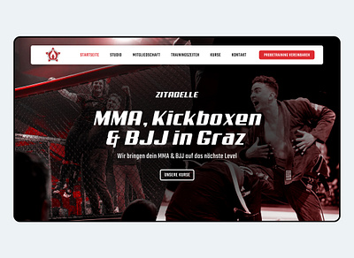 Webdesign for Martial Arts Gym branding gym kickboxing martial arts mma ui webdesign website website design