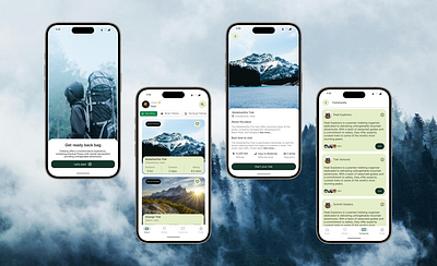 trek-guide mobile app ui design adventureapp appui designcommunity designinspiration dribbbleshots hikingapp mobileappdesign mobiledesign mobileui trekguide uiinspiration uiux uiuxdesign