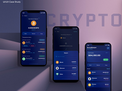 Cryptocurrency Ecosystem Platform cryptocurrency figma mobileapp photoshop ui uiux uxcasestudy