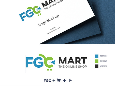 FGC Mart - Online Shop Logo blue logo fgcmart graphic design green logo logo logo mockup mart online logo onlineshop shop logo