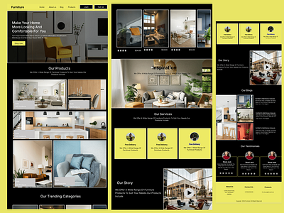 Furniture landing page design branding design figma illustration ui user experience user interface user research ux visual identity