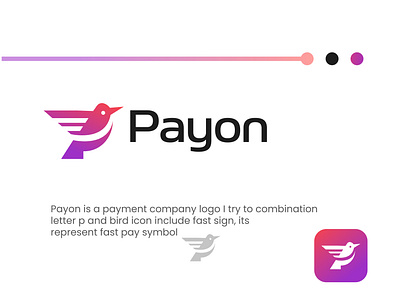 Payon payment logo design template bird fast logo logo design logo designer logo maker logos modern p pay payment trendy