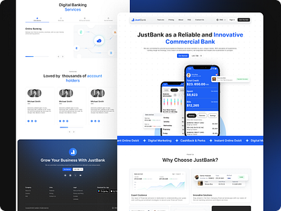 Fintech Landing Page Design animation bank banking banking app branding danish design fintech fintech landing page graphic design home page designs illustration latest designs logo ui