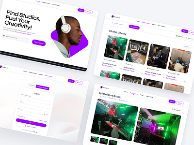 StudioLib - Recording Studio Booking Platform app design ui ux webapp