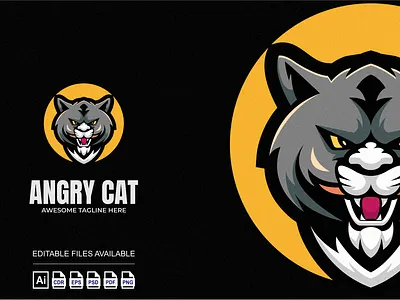 Cat Head Illustration Mascot Logo 3d branding cat colorful design graphic design illustration logo