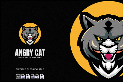 Cat Head Illustration Mascot Logo 3d branding cat colorful design graphic design illustration logo