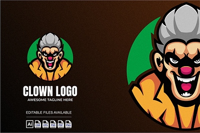 Clown Head Mascot Logo Illustration 3d branding clown colorful design graphic design illustration logo