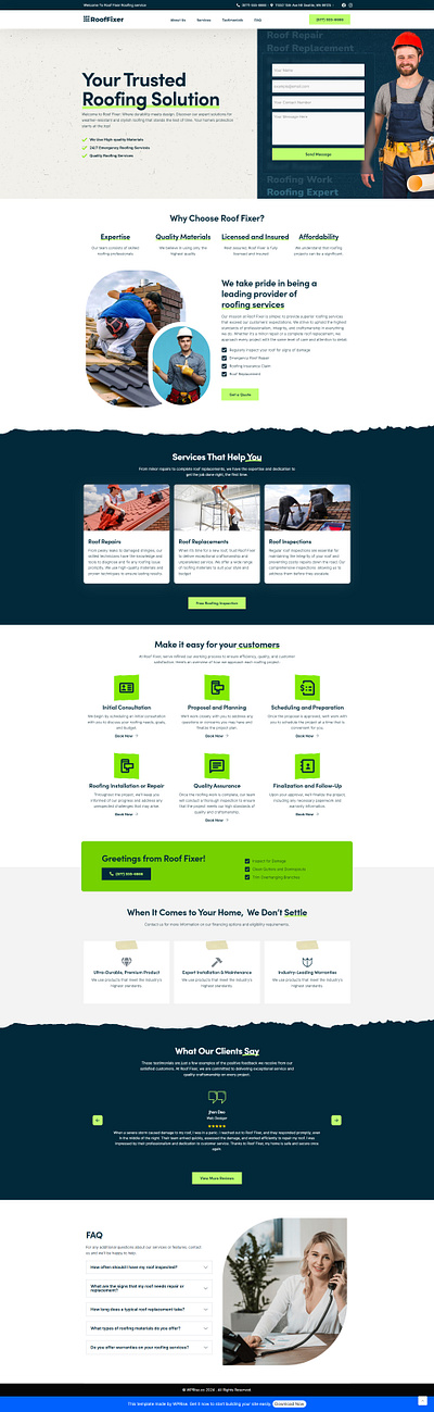 RoofFixer – Roofing Landing Page Template roof landing page roof repair roof repair landing page roofing roofing company roofing company web design roofing contractor landing page roofing landing page roofing landing pages roofing lead generation roofing service landing page roofing website