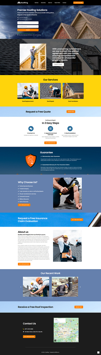RoofRing – Roofing Landing Page Template roof landing page roof repair roof repair landing page roofing roofing company roofing company web design roofing contractor landing page roofing landing page roofing landing pages roofing lead generation roofing service landing page roofing website