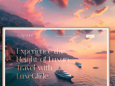 LuxeGlide - Luxury Travel Animated Website animation graphic design mockup ui web design