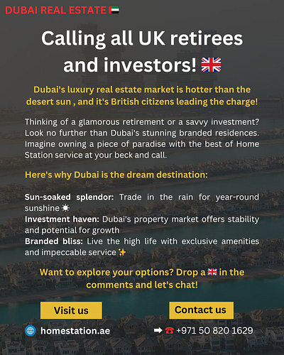 Dubai Retirement Dreams: Luxury Branded Residences for UK Retire britonsabroad dubailife dubairealestate dubairetirement goldenvisa investindubai luxuryproperty ukinvestors