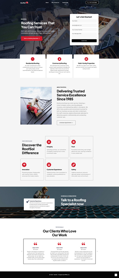 RoofSol – Roofing Landing Page Template roof landing page roof repair roof repair landing page roofing roofing company roofing company web design roofing contractor landing page roofing landing page roofing landing pages roofing lead generation roofing service landing page roofing website