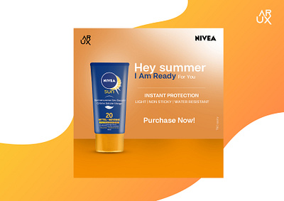 hey summer i am ready for you - nivea sunscreen social media ads 3d ads animation arshdddesigns branding graphic design logo motion graphics simple socialmedia sunscreen ads ui uiux