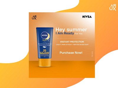 hey summer i am ready for you - nivea sunscreen social media ads 3d ads animation arshdddesigns branding graphic design logo motion graphics simple socialmedia sunscreen ads ui uiux