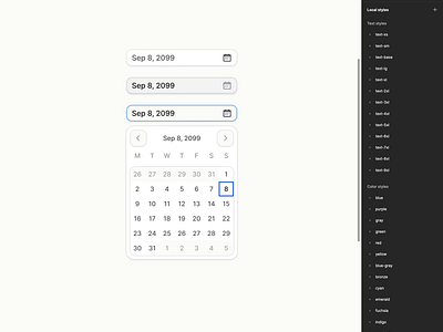 Responsive Date Picker Component in Figma branding design design system figma interface ui ui kit ux