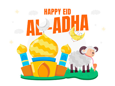 Eid-ul-Adha Stickers camel celebration cow eid day eid mubarak eid sticker eid ul adha emoji festival flat sticker flat vector food hajj happy eid lamb mascotte mosque muslim sheep